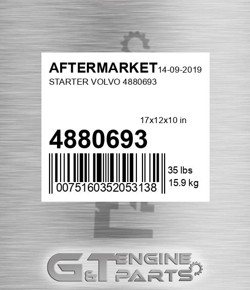 4880693 Starter Volvo for AFTERMARKET