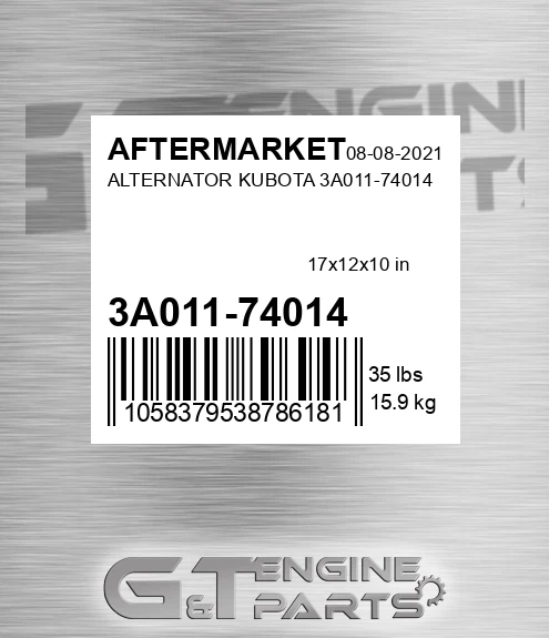 3A011-74014 Alternator Kubota 3a011-74014