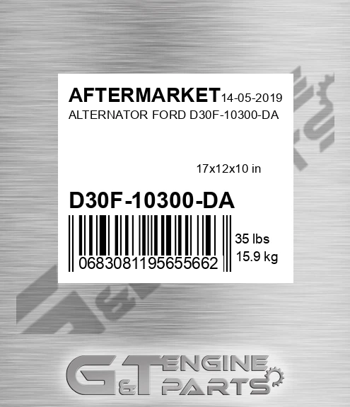 D30F-10300-DA Alternator Ford D30f-10300-da for AFTERMARKET