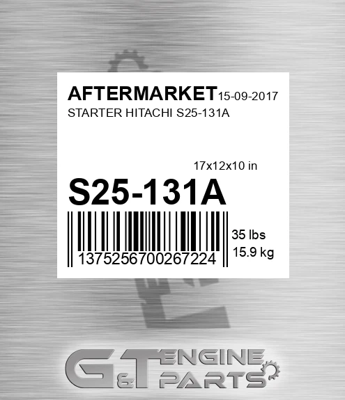 S25-131A Starter Hitachi S25-131a for AFTERMARKET