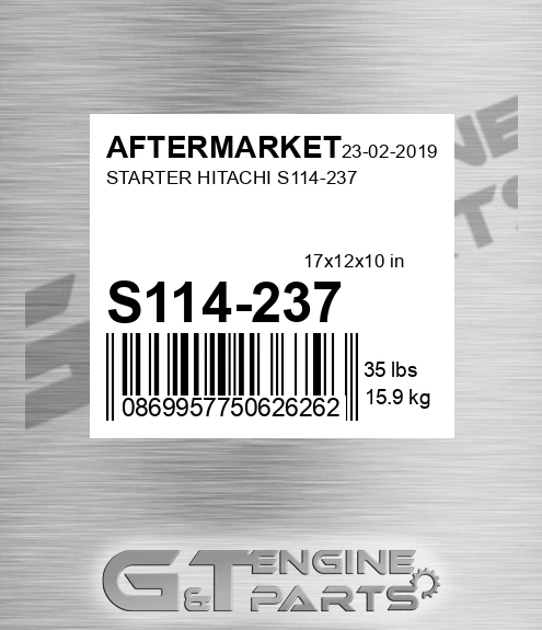 S114-237 Starter Hitachi S114-237 for AFTERMARKET