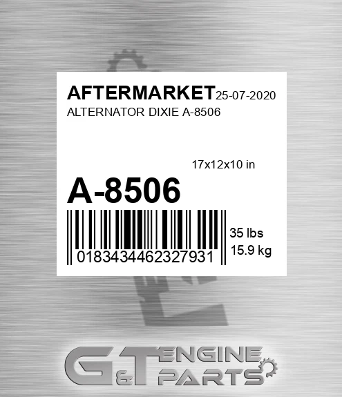 A-8506 Alternator Dixie A-8506 for AFTERMARKET