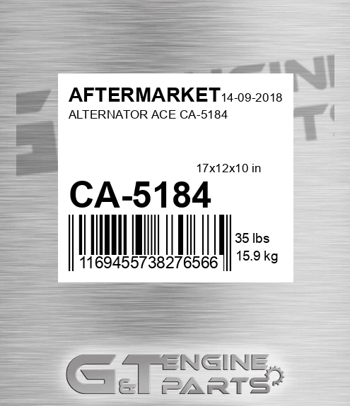 CA-5184 Alternator Ace Ca-5184 for AFTERMARKET