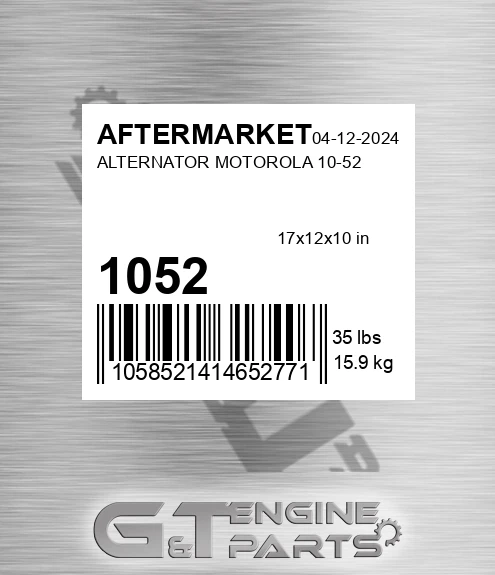 1052 Alternator Motorola for AFTERMARKET