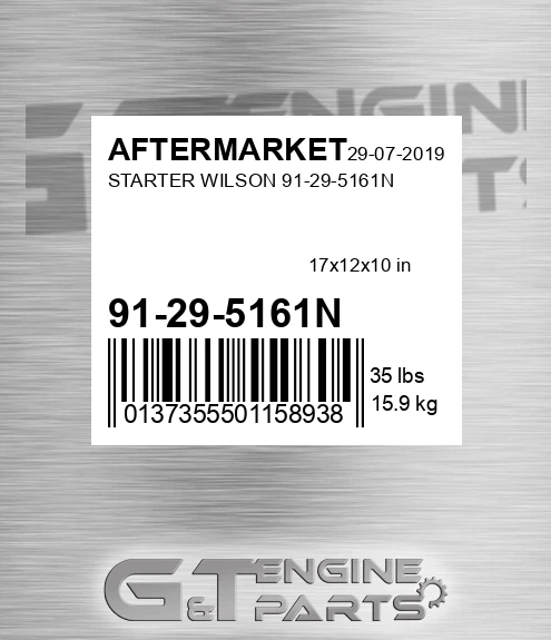 91-29-5161N Starter Wilson 91-29-5161n for AFTERMARKET