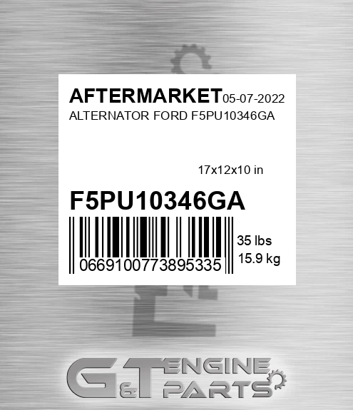 F5PU10346GA Alternator Ford F5pu10346ga for AFTERMARKET
