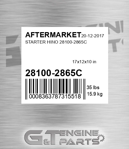 28100-2865C Starter Hino 28100-2865c for AFTERMARKET