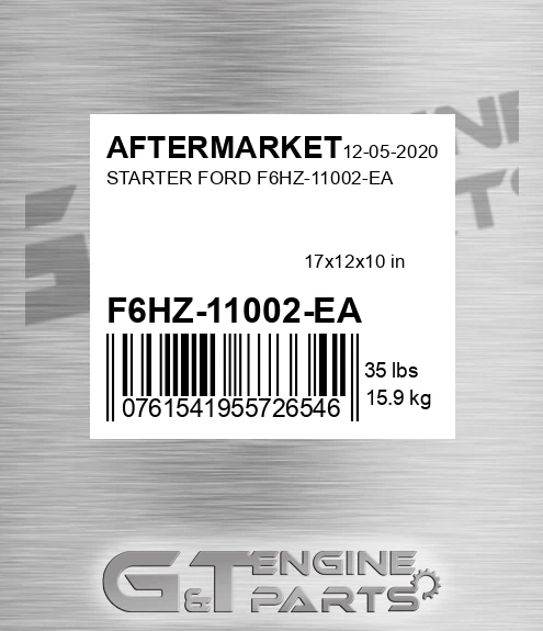 F6HZ-11002-EA Starter Ford F6hz-11002-ea for AFTERMARKET