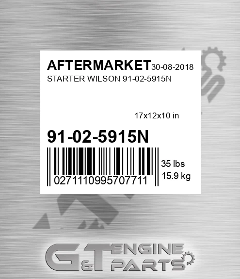 91-02-5915N Starter Wilson 91-02-5915n for AFTERMARKET