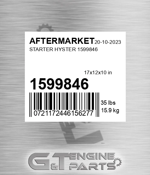 1599846 Starter Hyster for AFTERMARKET