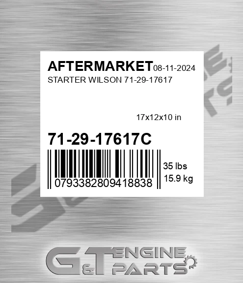 71-29-17617C Starter Wilson 71-29-17617 for AFTERMARKET