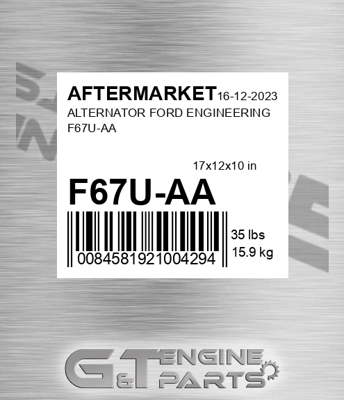 F67U-AA Alternator Ford Engineering F67u-aa for AFTERMARKET