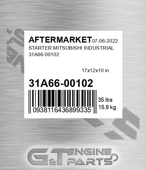 31A66-00102 Starter Mitsubishi Industrial 31a66-00102