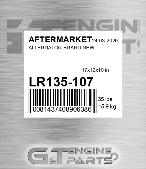 LR135-107 Alternator Brand New for AFTERMARKET