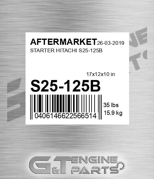 S25-125B Starter Hitachi S25-125b for AFTERMARKET