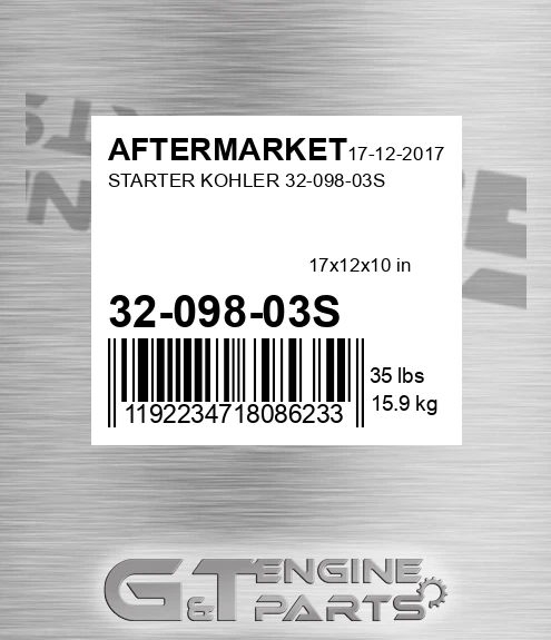 32-098-03S Starter Kohler 32-098-03s for AFTERMARKET