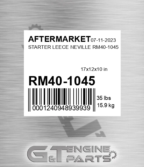 RM40-1045 Starter Leece Neville Rm40-1045 for AFTERMARKET
