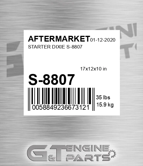 S-8807 Starter Dixie S-8807 for AFTERMARKET