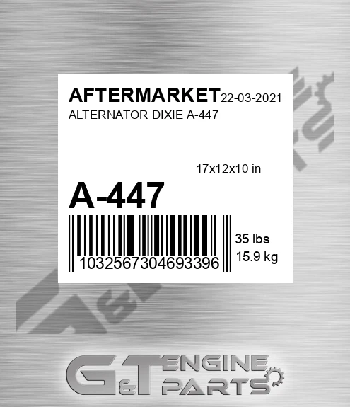 A-447 Alternator Dixie A-447 for AFTERMARKET