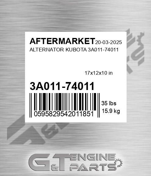 3A011-74011 Alternator Kubota 3a011-74011