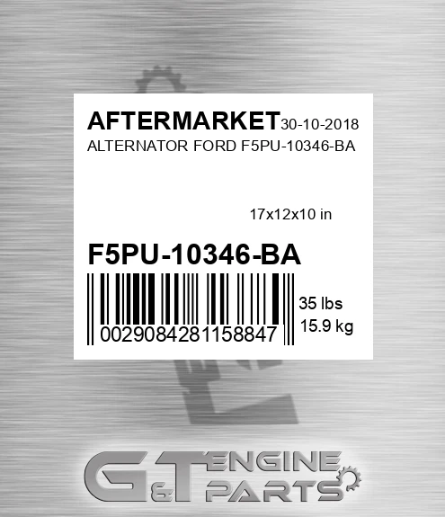 F5PU-10346-BA Alternator Ford F5pu-10346-ba for AFTERMARKET