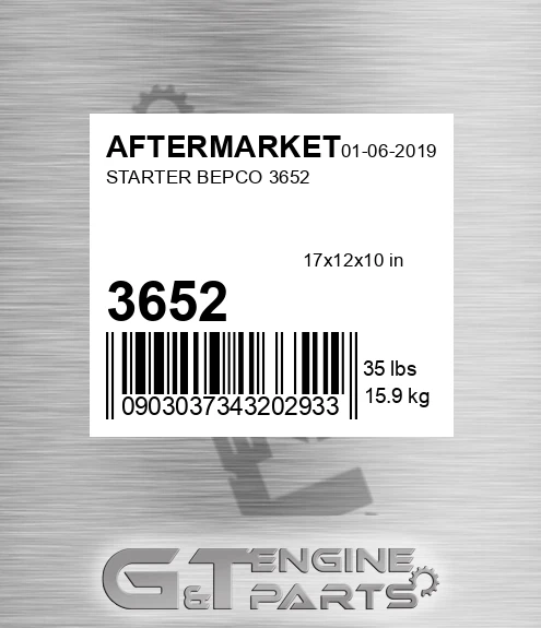 3652 AFTERMARKET Starter Bepco