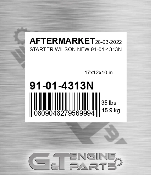 91-01-4313N Starter Wilson New 91-01-4313n for AFTERMARKET