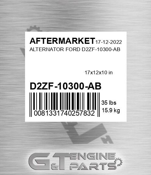D2ZF-10300-AB Alternator Ford D2zf-10300-ab for AFTERMARKET