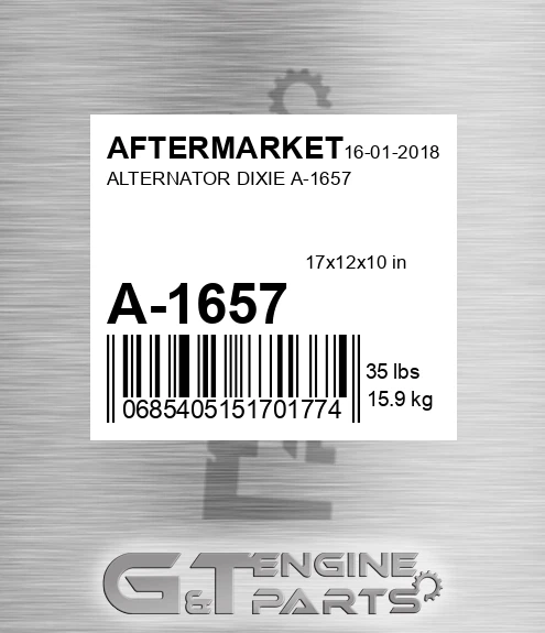 A-1657 Alternator Dixie A-1657 for AFTERMARKET