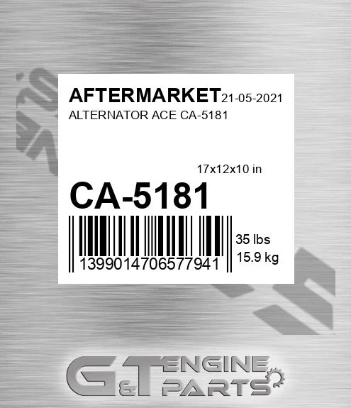 CA-5181 Alternator Ace Ca-5181 for AFTERMARKET