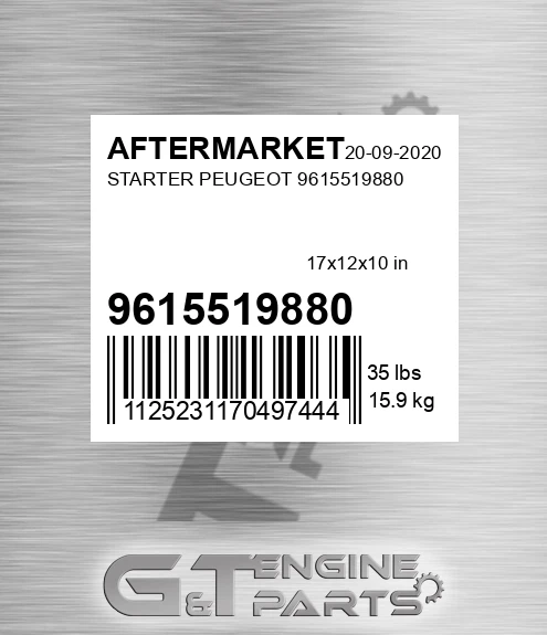 9615519880 Starter Peugeot for AFTERMARKET