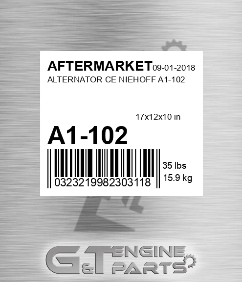 A1-102 Alternator Ce Niehoff A1-102 for AFTERMARKET