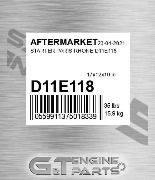 D11E118 Starter Paris Rhone for AFTERMARKET