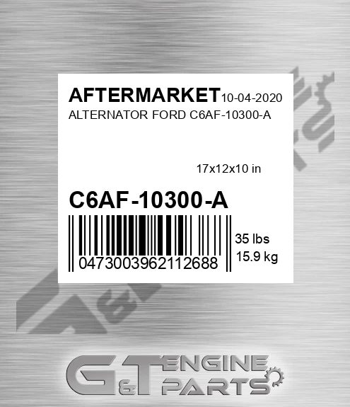 C6AF-10300-A Alternator Ford C6af-10300-a for AFTERMARKET