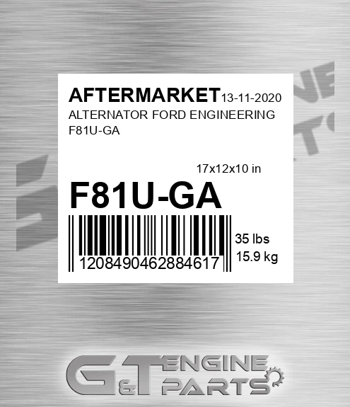 F81U-GA Alternator Ford Engineering F81u-ga for AFTERMARKET
