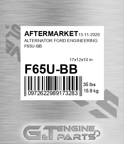 F65U-BB Alternator Ford Engineering F65u-bb for AFTERMARKET