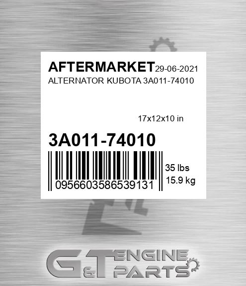 3A011-74010 Alternator Kubota 3a011-74010