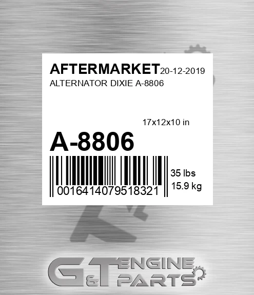 A-8806 Alternator Dixie A-8806 for AFTERMARKET