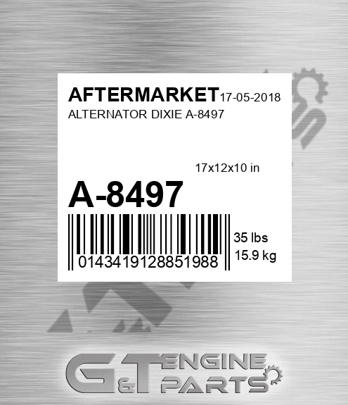 A-8497 Alternator Dixie A-8497 for AFTERMARKET
