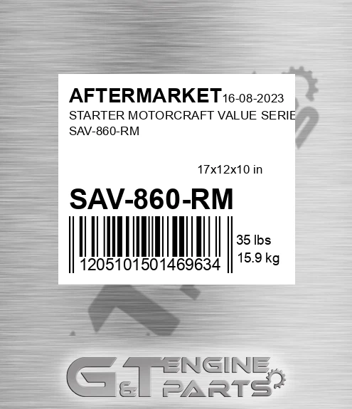 SAV-860-RM Starter Motorcraft Value Series Sav-860-rm for AFTERMARKET
