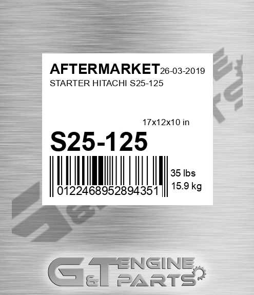 S25-125 Starter Hitachi S25-125 for AFTERMARKET