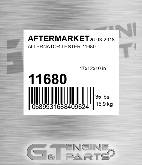 11680 Alternator Lester for AFTERMARKET