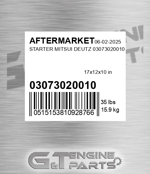 03073020010 Starter Mitsui Deutz 03073020010 for AFTERMARKET