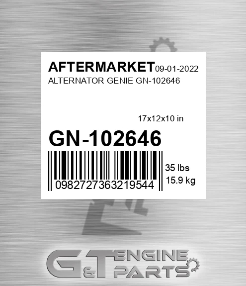 GN-102646 Alternator Genie Gn-102646 for AFTERMARKET