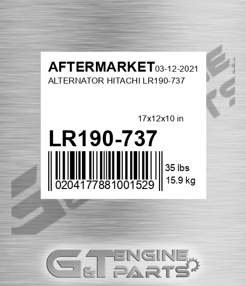 LR190-737 Alternator Hitachi Lr190-737 for AFTERMARKET