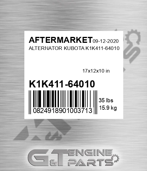 K1K411-64010 Alternator Kubota K1k411-64010 for AFTERMARKET