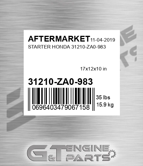 31210-ZA0-983 Starter Honda 31210-za0-983 for AFTERMARKET