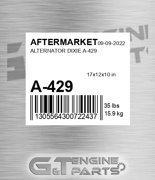 A-429 Alternator Dixie A-429 for AFTERMARKET