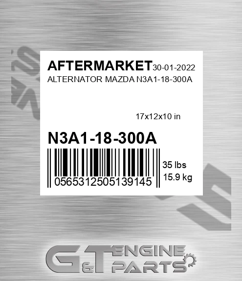 N3A1-18-300A Alternator Mazda N3a1-18-300a for AFTERMARKET