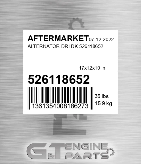 526118652 Alternator Dri Dk for AFTERMARKET